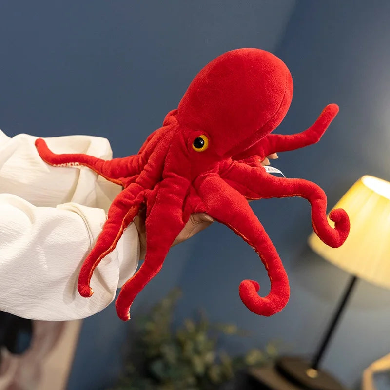 40cm x 75cm Realistic Red Octopus Plush Toy - Stuffed Sea Animal Doll for Children’s Gifts